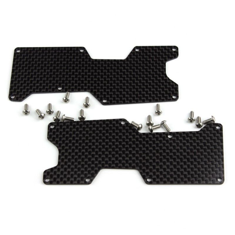 Carbon fibre rear 1.5mm arm inserts (Hot Bodies D8T or E8T Evo 3)