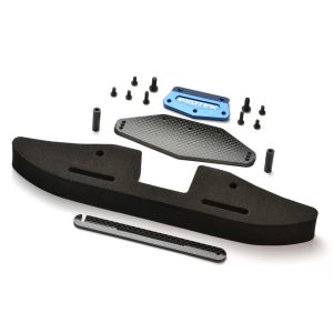 Blue aluminium, carbon and foam front bumper set with GNSS slot (Traxxas Drag Slash)