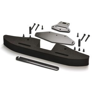 Black aluminium, carbon and foam front bumper set with GNSS slot (Associated B6 - B6.3)