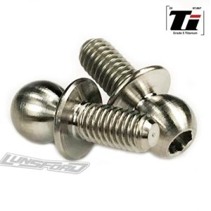 Titanium M3 x 6mm short neck ball studs - 4.8mm (2 pcs)