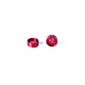 Red alloy thumbscrews - 82 degree bottom for countersunk location - blind type with no through hole (pr)