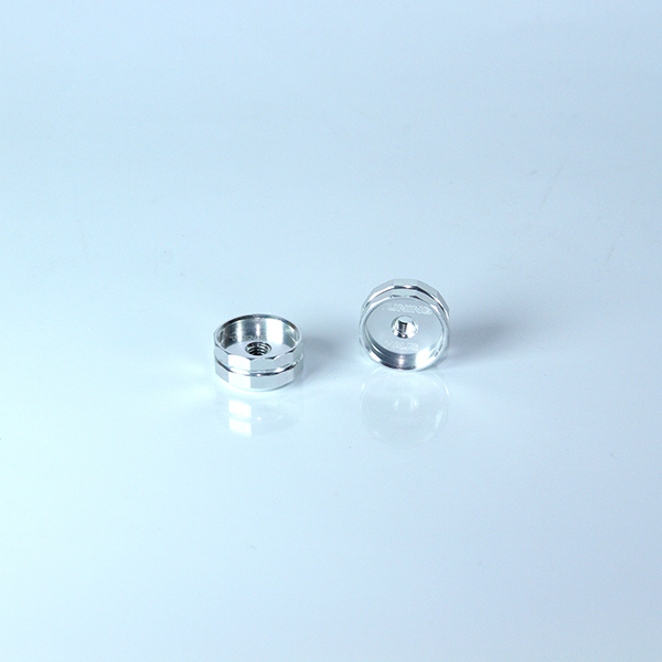 Silver alloy thumbscrews - flat bottom with through hole (pr)