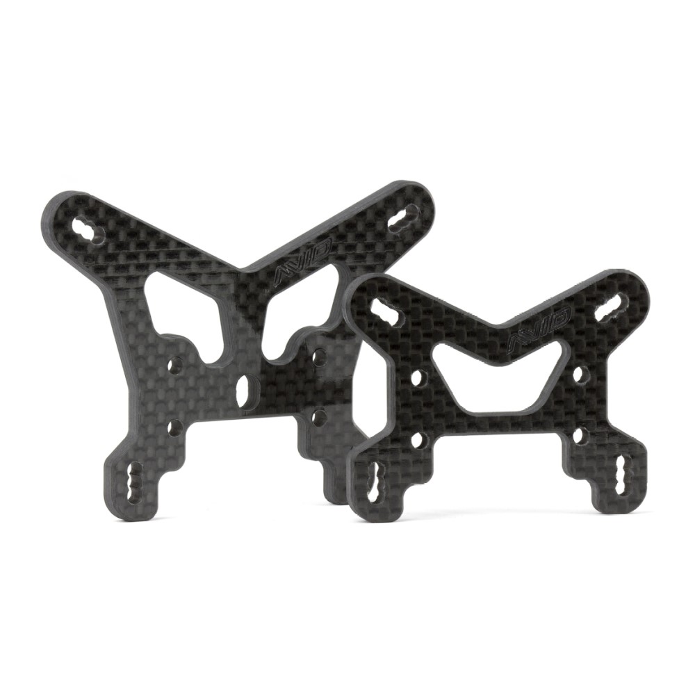 Avid carbon fibre shock tower set - front and rear (TLR 22X-4)