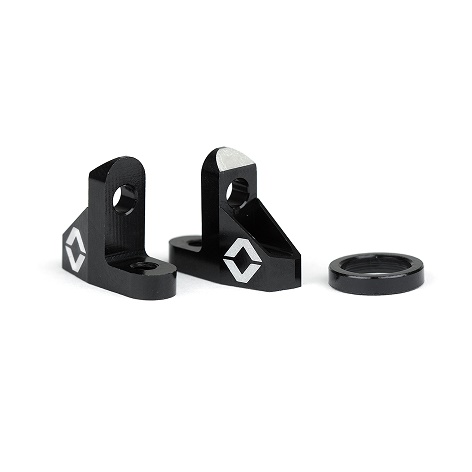 Black aluminium servo mounts - pr (Associated B5, B5M, T5M or SC5M)