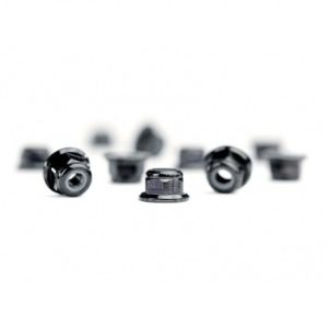 M3 black aluminium flanged locknuts (10 pcs)