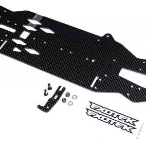 417XH - Carbon Fibre LIPO chassis conversion kit - with carbon battery cups - hard version (fits Tamiya TRF417) (Disc)
