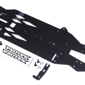 417XS - Carbon Fibre LIPO chassis conversion kit - with carbon battery cups - soft version (fits Tamiya TRF417) (Disc)