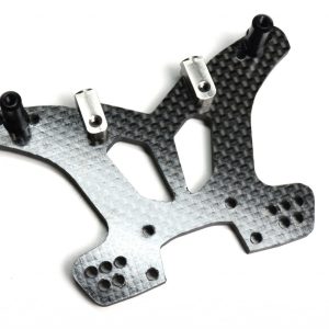 Carbon fibre rear shock tower with alloy body mounts (Traxxas Slash 4x4)