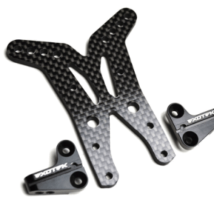 Carbon fibre 4mm front shock tower with black alloy camber mounts (Durango DESC210)