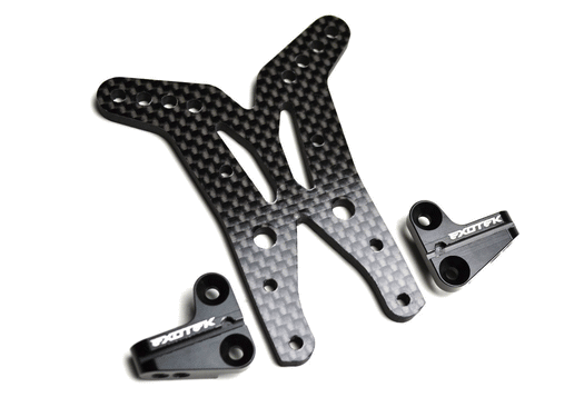 Carbon fibre 4mm front shock tower with black alloy camber mounts (Durango DESC210)