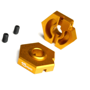 Gold alloy 15mm locking wheel hexs - pr (Durango DESC210 or DESC410)