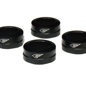 Black alloy Big Bore top shock cap sleeves - 4 (Kyosho Ultima RB6)