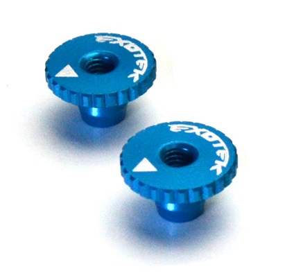 Blue alloy side spring mounts (Tamiya F104 v2)
