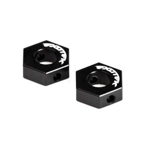 Black aluminium front wheel hexs (Associated B44.3)