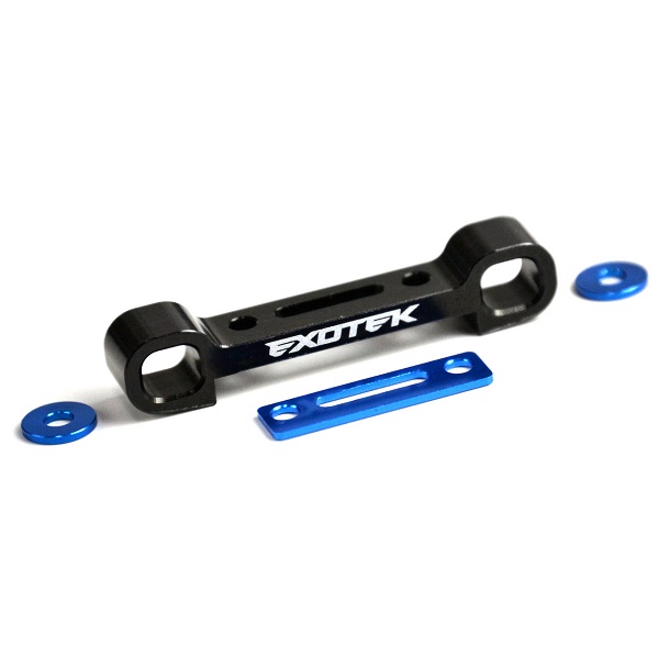 Black aluminium rear wishbones hanger with HRC shim (Associated B5M)