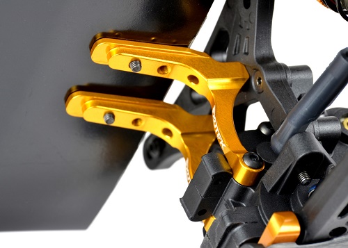 Gold aluminium wing mount set - mid motor (Durango DEX210v2 or v3)