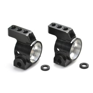 Black 7075 aluminium rear hub carriers (TLR 22-4)