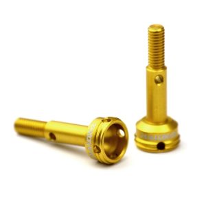 Gold 7075 aluminium wheel axles (Tamiya TRF418, TRF419, EVO6 or Durango DETC410)