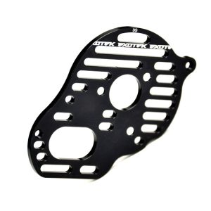 Black aluminium Flite vented motor plate - 3 gear (Associated B5M, T5M or SC5M)