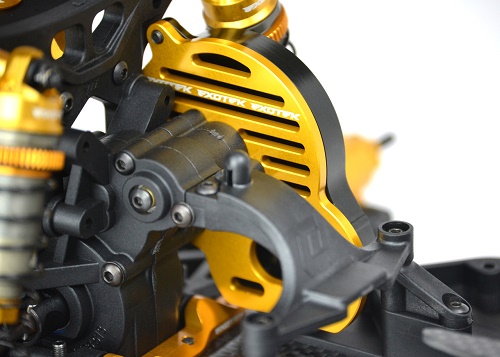 Black aluminium Flite vented motor plate (Durango DEX210)