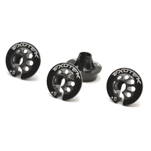 Black aluminium +5mm shock spring perches - 4 pcs (Associated B5, B5M or B44.3)