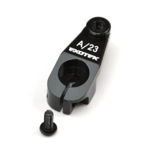 Black aluminium heavy duty clamping servo horn - 23 spline - Sanwa, KO, Spektrum etc (Associated cars and others)