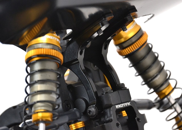 Black 7075 alloy wing mount set (Durango DEX210v3)