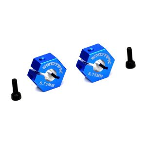 Blue 7075 alloy HD 12mm wheel hexs - pr (Associated B6 or B6D)