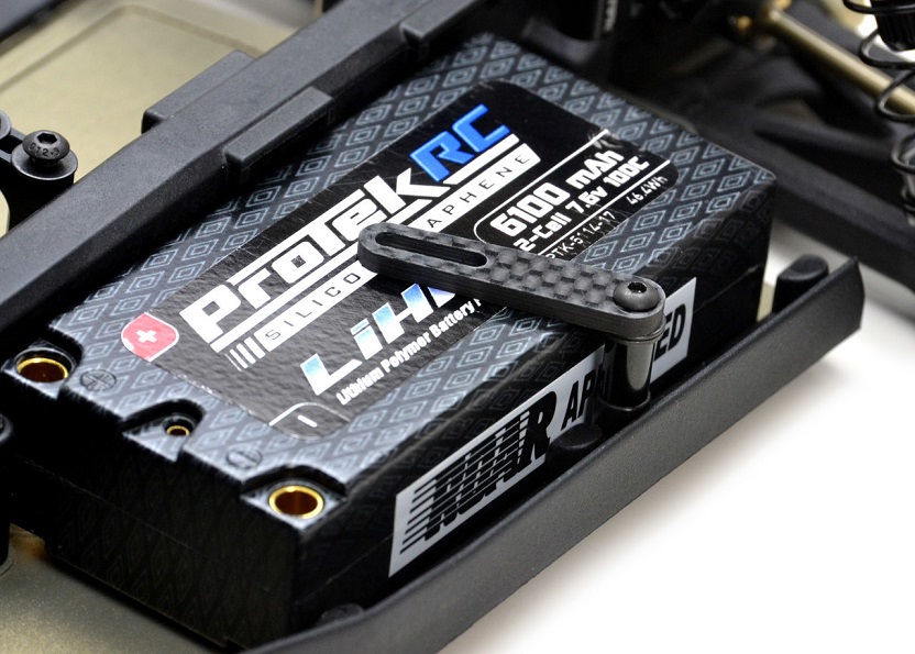 Carbon Fibre LIPO tab and post (TLR 22-4)