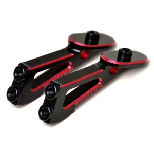 Dual Red and Black 7075 alloy wing mounts (Kyosho RB7)