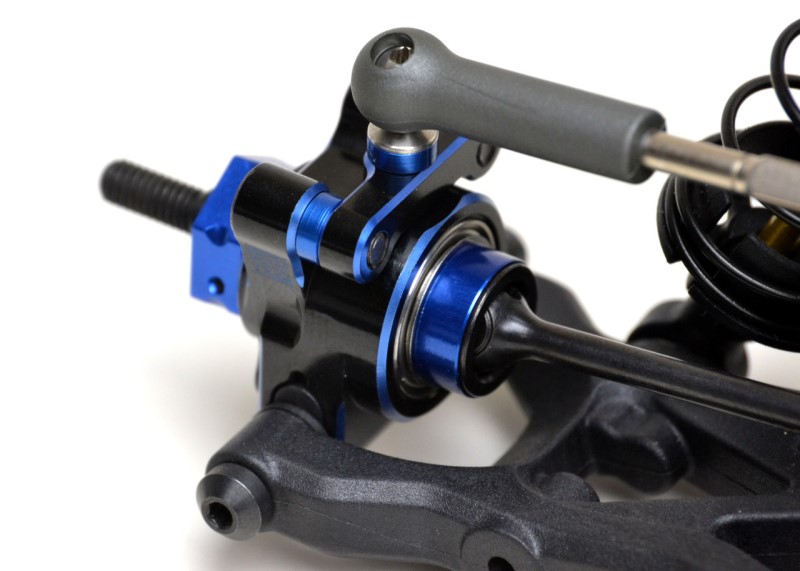 Dual Blue and Black 7075 HD rear hub link mounts - pr (Associated B6.3, B6.2, B74 or B74.1)