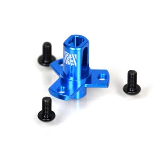 Blue aluminium direct spur gear mount - uses Kimbourough or Exotek Flite spurs (Associated DR10, DB10, PRO2 or SC10)