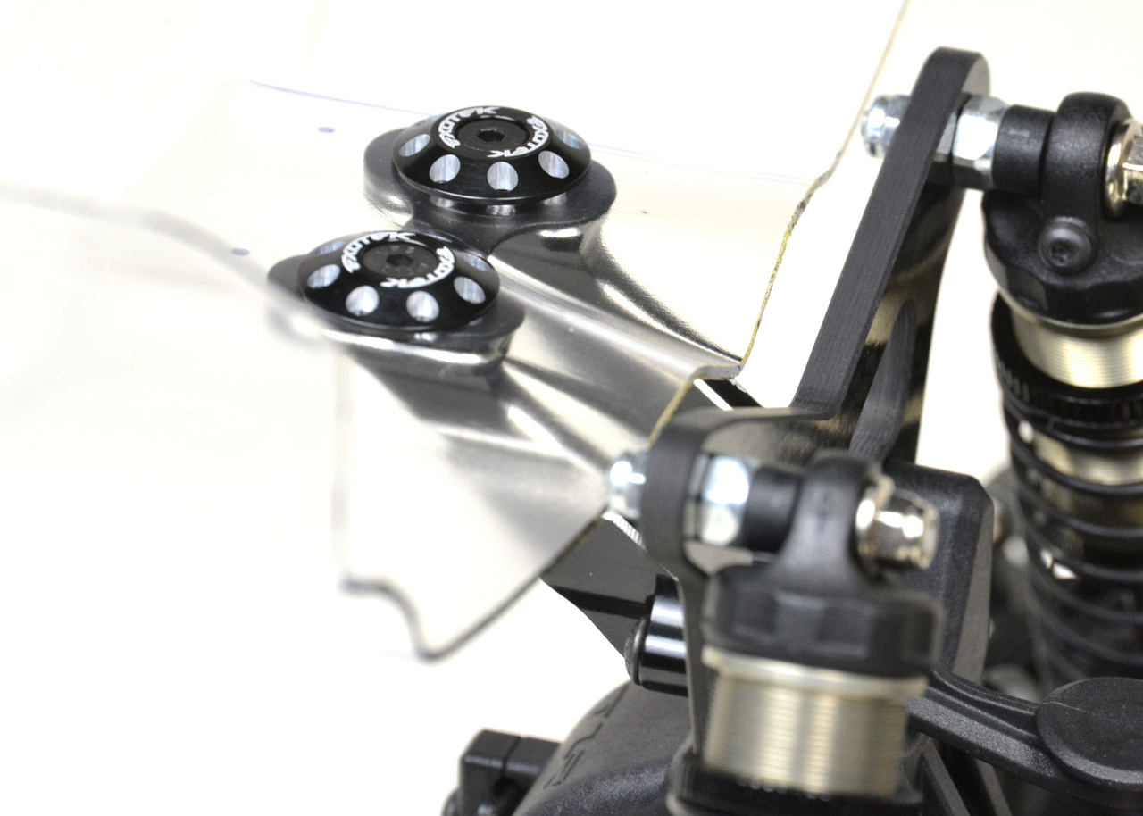 Black 7075 HD aluminium rear wing mount (TLR 22X-4)