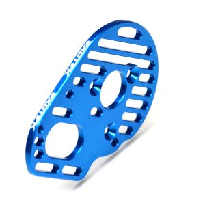 Blue slotted lightweight aluminium motor plate (Associated DR10)