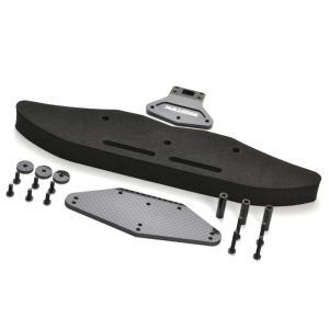 Carbon fibre, black aluminium and foam front bumper set (Associated B6 Drag)