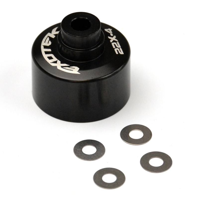 Black 7075 aluminium HD gear diff case (TLR 22X-4)