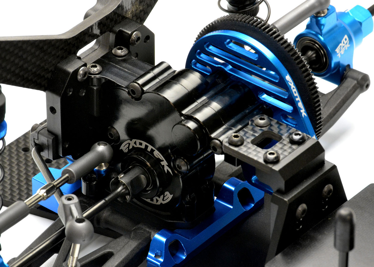 Black 7075 aluminium 4 gear gearbox case (Associated DR10M)