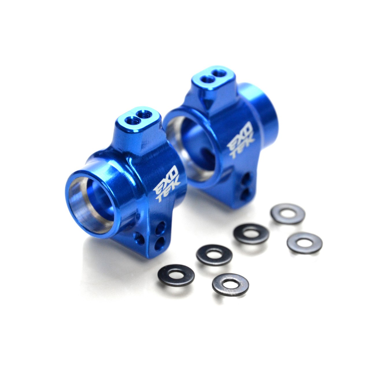 Blue 7075 aluminium rear hub carriers - pr (Associated B5, DR10, RB10, PRO2 or DB10)