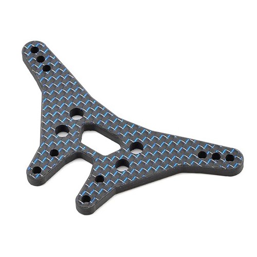 Blue Weave Carbon Fibre 4mm rear shock tower - for standard shocks (Associated B6 or B6D)