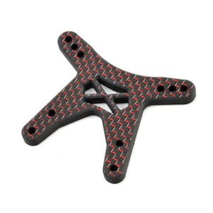 Red Weave Carbon Fibre 5mm front shock tower - +1mm droop (Kyosho RB6.6)