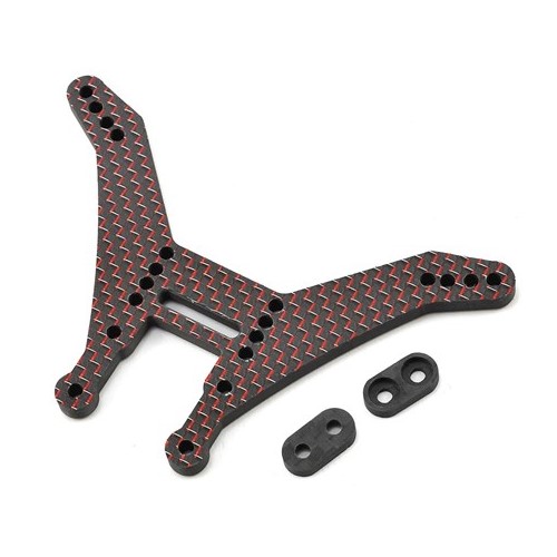 Red Weave Carbon Fibre 5mm rear shock tower (Kyosho RB6.6)