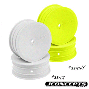 Mono - yellow dished 12mm hex front wheels - pack of 4 (Associated RC10 B4.1, B6.1 Yokomo YZ2, Xray XB2, Kyosho RB7, Schumacher KC, KD)