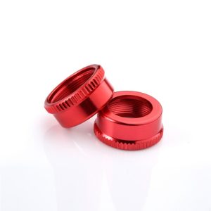 Red aluminium upper shock caps - pr (all EMB or LC12B1)