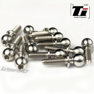 Titanium broached 5.5mm ballstud kit - 12 pcs (Associated B6.1 or B6.1D)