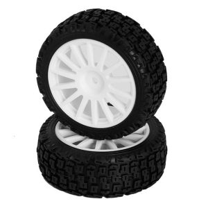 Pre-mounted Rally tyres on white spoked wheels - pr (PTG-2)