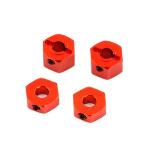 Red aluminium 12mm wheel hex hub set (PTG-1)