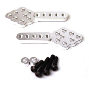 Aluminium adjustable shock mounts - Silver (Axial SCX10) (D)
