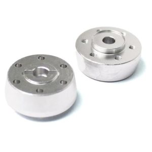 Aluminium front wheel hubs - pr - Silver (Axial Yeti) (D)