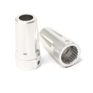 Aluminium rear shock tower hoops - Silver (Axial SCX10) (D)