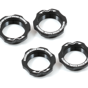 Black aluminium shock preload nut set - 4 pcs (Kyosho Ultima RB6 or Lazer ZX5 FS2)